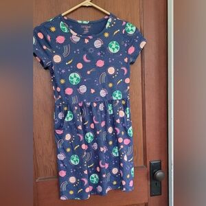 Girls Casual shirt dress solar system Print